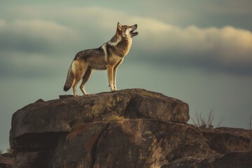 Fototapeta premium Lone Wolf Solitary Canid