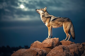 Fototapeta premium Lone Wolf Solitary Canid