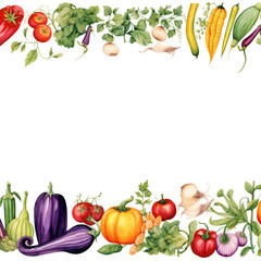 Frame of summer vegetables based on generative AI