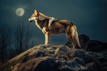 Fototapeta premium Lone Wolf Solitary Canid