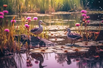 Fototapeta premium Serene Wetlands Tranquil Marshes