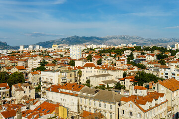 Fototapeta na wymiar View of the roofs in Split in Croatia
