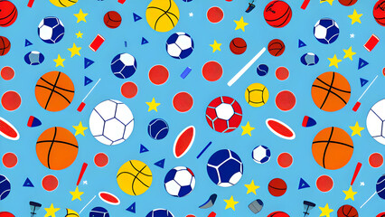 colorful seamless pattern with balls