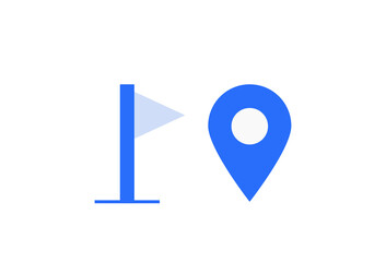 Isolated Geometric signpost illustration in flat style design. Vector illustration and icon. 