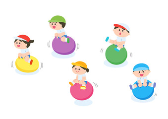 運動会競技　ホッピングボール競争
