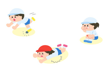 運動の際のアクシデント（つまづく、転ぶ、すりむく）
