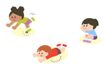 運動の際のアクシデント（つまづく、転ぶ、すりむく）
