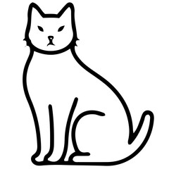 Cute cat outline vector illustration, color cat vector illustration, International Cat Day