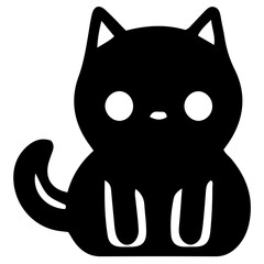 Cute cat outline vector illustration, color cat vector illustration, International Cat Day