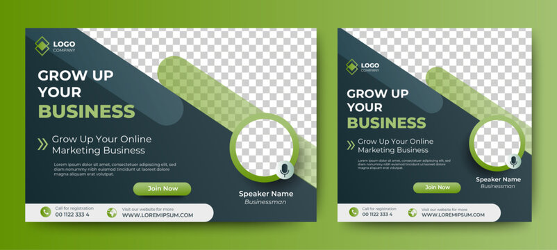 Creative marketing webinar online live corporate business social media cover banner template
