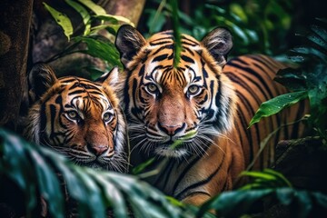 Fototapeta premium Majestic Tigers Regal Felines