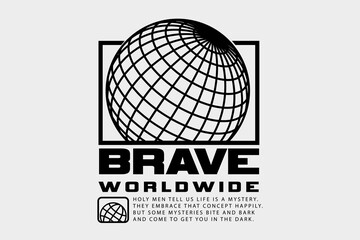 Modern brave people streetwear graphic design templates