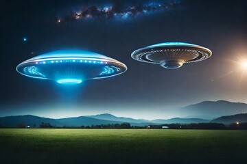 Fototapeta na wymiar ufo in the night sky