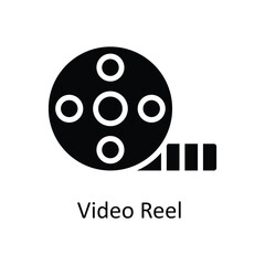 Video Reel Vector   solid Icon Design illustration. Multimedia Symbol on White background EPS 10 File