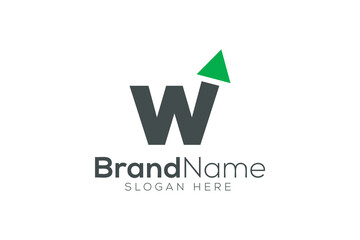 Letter w arrow up logo design template