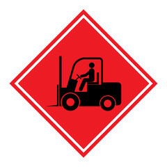 Forklift transport icon, industry vehicle machine symbol, fork truck warehouse vector illustration
