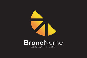 Orange Juice arrow yellow logo design template