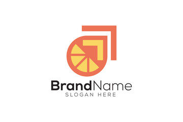 Orange Juice arrow yellow logo design template