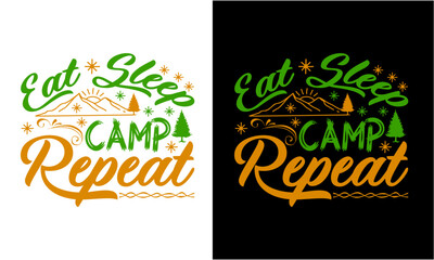 Eat Sleep Camp Repeat SVG Design 
