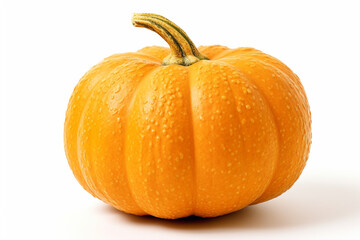 Pumpkin on a white background. Fresh orange pumpkin organic. Ai generative.