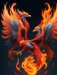 Obraz premium Phoenix: The Phoenix is a legendary bird from Greek mythology. It is described as a beautiful