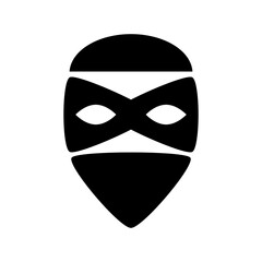 Black face bandit thief icon flat vector design - obrazy, fototapety, plakaty