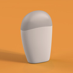 Monochrome Bottle on Orange Background, 3d Rendering