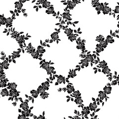 Abstract and cute rose seamless pattern,