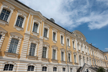 Fototapeta na wymiar Facade of Rundale Palace in the Bauska Municipality in Latvia. Baroque yellow building