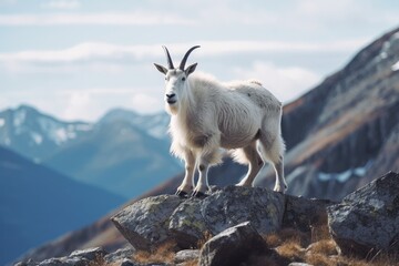 Obraz premium Majestic Mountain Goat Regal Alpinist