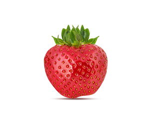 Fresh strawberry isolated on white background with clipping path
