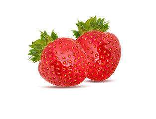 Fresh strawberry isolated on white background with clipping path