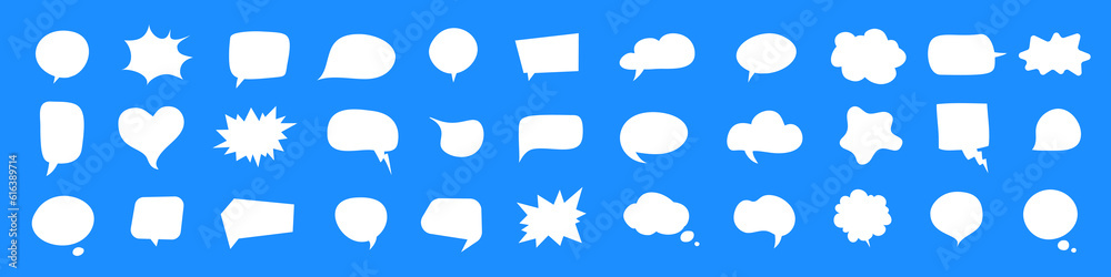 Fototapete set blank speech bubbles different shapes. collection empty elements for chatting message. vector il