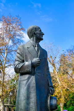 Sculpture of Anibal Gonzalez Alvarez-Ossorio in Sevilla, Spain, 2023