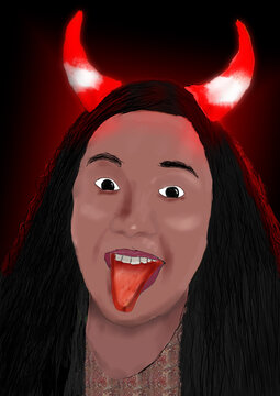 Devil Woman with Horns