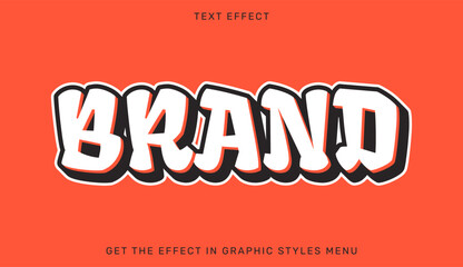 Fototapeta na wymiar Brand editable text effect in 3d style. Text emblem for advertising, branding or business logo