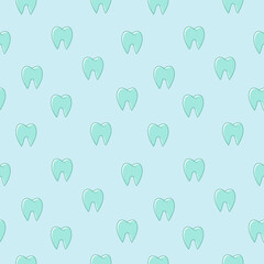 Fototapeta na wymiar Seamless vector pattern with tooth theme