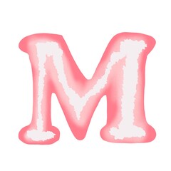 Alphabet letters pink color 