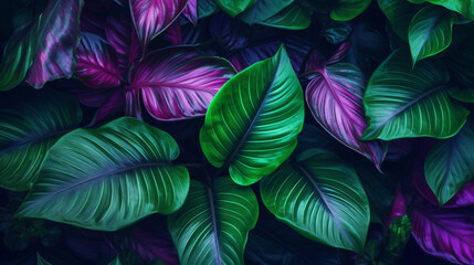 Fototapeta na wymiar More beautiful exotic tropical leaves