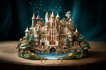 Obraz premium Card Castle Generative AI