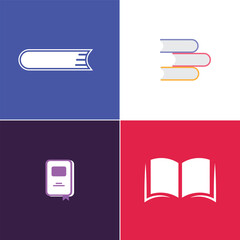 Free modern minimalist book icon design collection. Book collection vector design pack