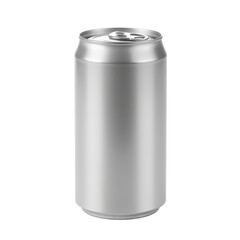 Silver aluminium can isolated on transparent background. Generative AI.