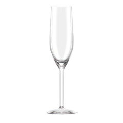Champagne wine flute isolated on transparent background. Generative AI.