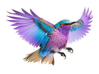 Obraz premium Lilac-breasted roller bird flying generated by ai