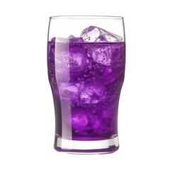 Purple soda water isolated on white background. Generative AI.