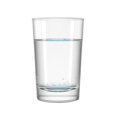 Glass of clean spring water isolated on transparent background. Generative AI.