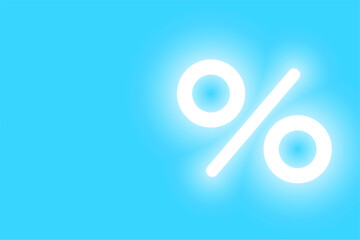 glowing neon percentage icon background for your financial reports