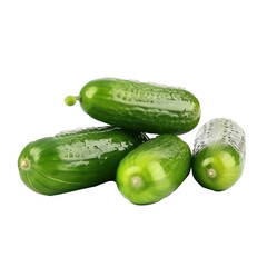 Cucumber pickle. Cucumber pickle isolated on transparent background. Generative AI.