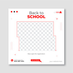 Modern elegant education social media post and Instagram post design vector template.