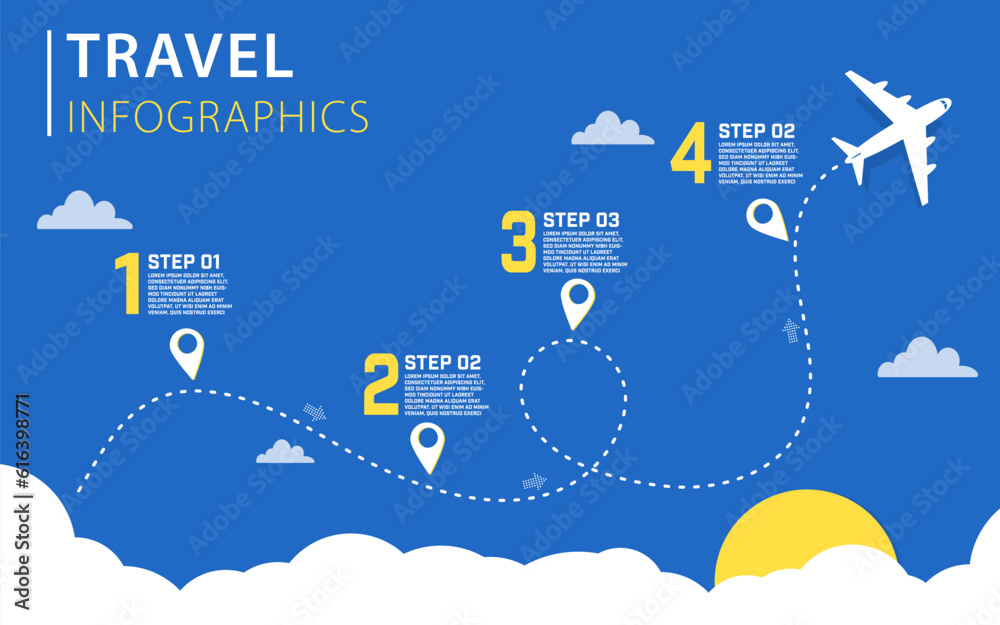 Poster infographic design jinfographic design template. timeline concept with 4 options or steps template. 
